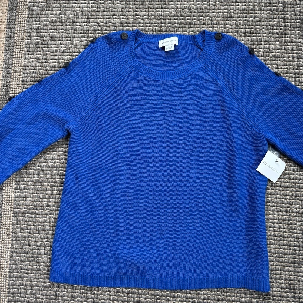 Liz Claiborne Blue Crew Neck Sweater